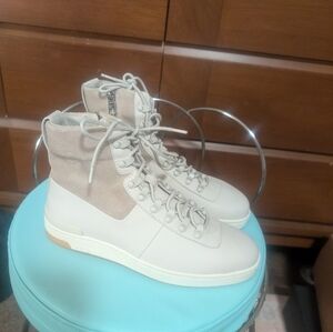 Vince Rowan Off White Leather Sneaker Boot 7.5 NEW No Box